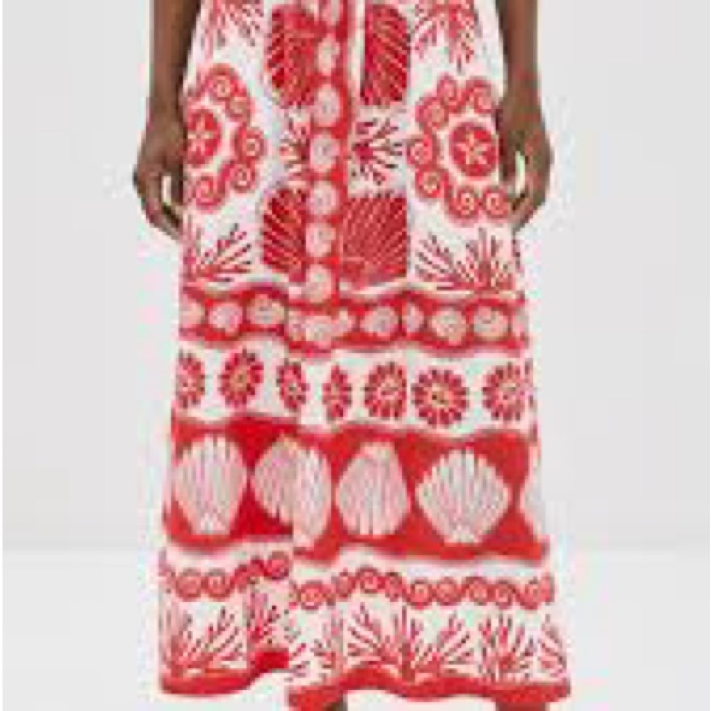 Farm Rio red white Ainika shell skirt, XL, BNWT - Picture 4 of 12